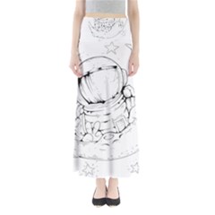 Astronaut Moon Space Astronomy Full Length Maxi Skirt