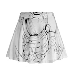 Astronaut Moon Space Astronomy Mini Flare Skirt