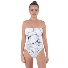 Astronaut Moon Space Astronomy Tie Back One Piece Swimsuit