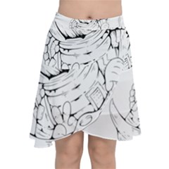 Astronaut Moon Space Astronomy Chiffon Wrap Front Skirt