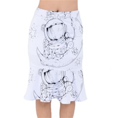Astronaut Moon Space Astronomy Short Mermaid Skirt