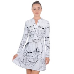 Astronaut Moon Space Astronomy Long Sleeve Panel Dress