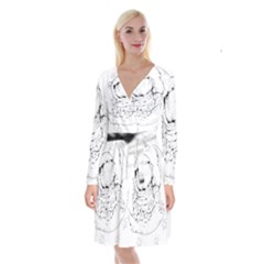 Astronaut Moon Space Astronomy Long Sleeve Velvet Front Wrap Dress