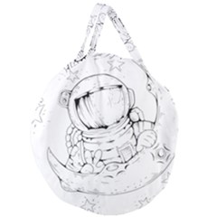 Astronaut Moon Space Astronomy Giant Round Zipper Tote
