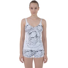 Astronaut Moon Space Astronomy Tie Front Two Piece Tankini