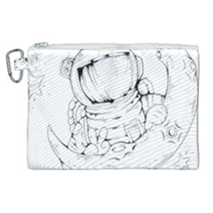 Astronaut Moon Space Astronomy Canvas Cosmetic Bag (XL)