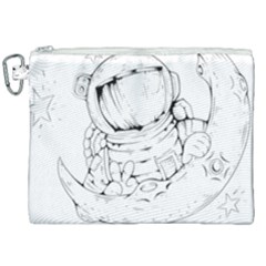 Astronaut Moon Space Astronomy Canvas Cosmetic Bag (XXL)