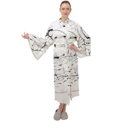 Astronaut Moon Space Astronomy Maxi Tie Front Velour Kimono