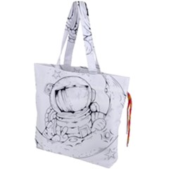 Astronaut Moon Space Astronomy Drawstring Tote Bag