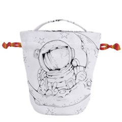 Astronaut Moon Space Astronomy Drawstring Bucket Bag