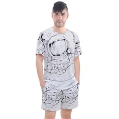 Astronaut Moon Space Astronomy Men s Mesh Tee and Shorts Set