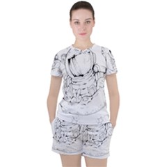 Astronaut Moon Space Astronomy Women s Tee and Shorts Set