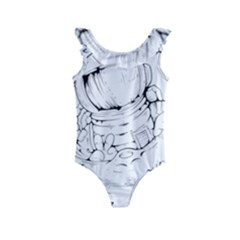 Astronaut Moon Space Astronomy Kids  Frill Swimsuit