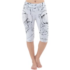 Astronaut Moon Space Astronomy Lightweight Velour Cropped Yoga Leggings