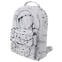 Astronaut Moon Space Astronomy Flap Pocket Backpack (Small)