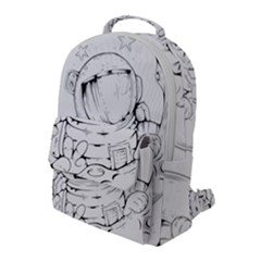 Astronaut Moon Space Astronomy Flap Pocket Backpack (Large)