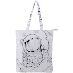 Astronaut Moon Space Astronomy Double Zip Up Tote Bag