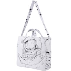 Astronaut Moon Space Astronomy Square Shoulder Tote Bag