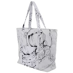 Astronaut Moon Space Astronomy Zip Up Canvas Bag