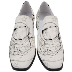 Astronaut Moon Space Astronomy Women Slip On Heel Loafers