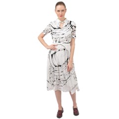 Astronaut Moon Space Astronomy Keyhole Neckline Chiffon Dress