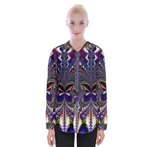 Abstract Art Artwork Fractal Design Art Pattern Womens Long Sleeve Shirt by Pakrebo