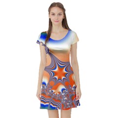 Abstract Art Artwork Fractal 2 Short Sleeve Skater Dress