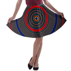 Art Design Fractal Circle A-line Skater Skirt by Pakrebo