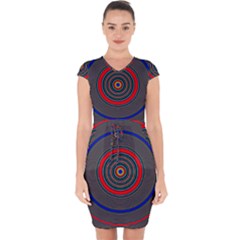 Art Design Fractal Circle Capsleeve Drawstring Dress  by Pakrebo