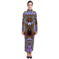 Art Artwork Fractal Digital Art Turtleneck Maxi Dress by Pakrebo