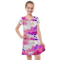 Watercolor Splatter Hot Pink/purple Kids  Cross Web Dress by blkstudio