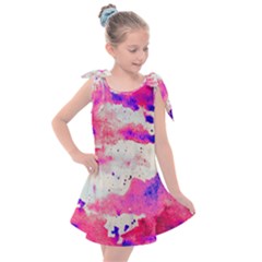 Watercolor Splatter Hot Pink/purple Kids  Tie Up Tunic Dress by blkstudio