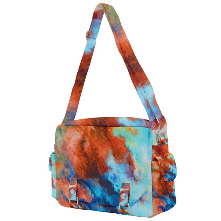 Orange blue texture                   Buckle Multifunction Bag