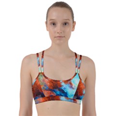 Orange Blue Texture                         Line Them Up Sports Bra by LalyLauraFLM