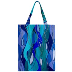 Wavy Blue Zipper Classic Tote Bag by bloomingvinedesign