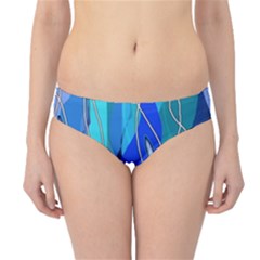 Wavy Blue Hipster Bikini Bottoms by bloomingvinedesign