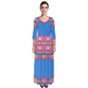 Shapes on a blue background                        Quarter Sleeve Maxi Dress View1