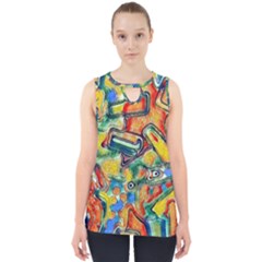Colorful Painted Shapes                      Cut Out Tank Top by LalyLauraFLM