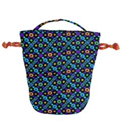 Have Fun Multicolored Text Pattern Drawstring Bucket Bag by dflcprintsclothing