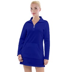 Vibrant Blue Women s Long Sleeve Casual Dress by blkstudio