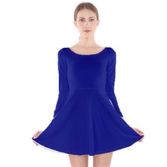 Vibrant Blue Long Sleeve Velvet Skater Dress by blkstudio