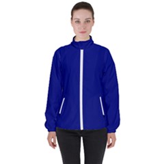 Vibrant Blue Women s High Neck Windbreaker by blkstudio