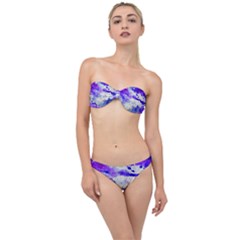 Watercolor Splatter Purple Classic Bandeau Bikini Set by blkstudio