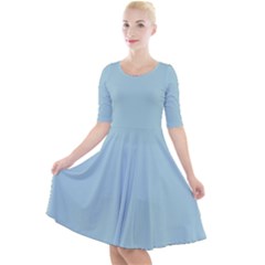 Light Blue Quarter Sleeve A-line Dress by blkstudio