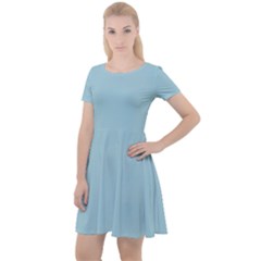 Light Blue Cap Sleeve Velour Dress  by blkstudio