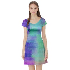 Watercolor Wash Short Sleeve Skater Dress by blkstudio