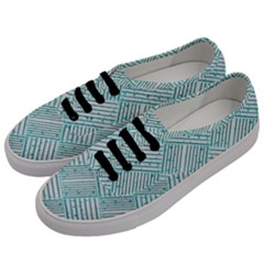 Wood Texture Diagonal Pastel Blue Men s Classic Low Top Sneakers by Mariart