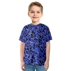 Texture Structure Electric Blue Kids  Sport Mesh Tee