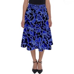 Texture Structure Electric Blue Perfect Length Midi Skirt