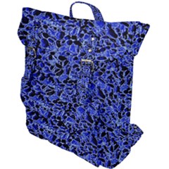Texture Structure Electric Blue Buckle Up Backpack